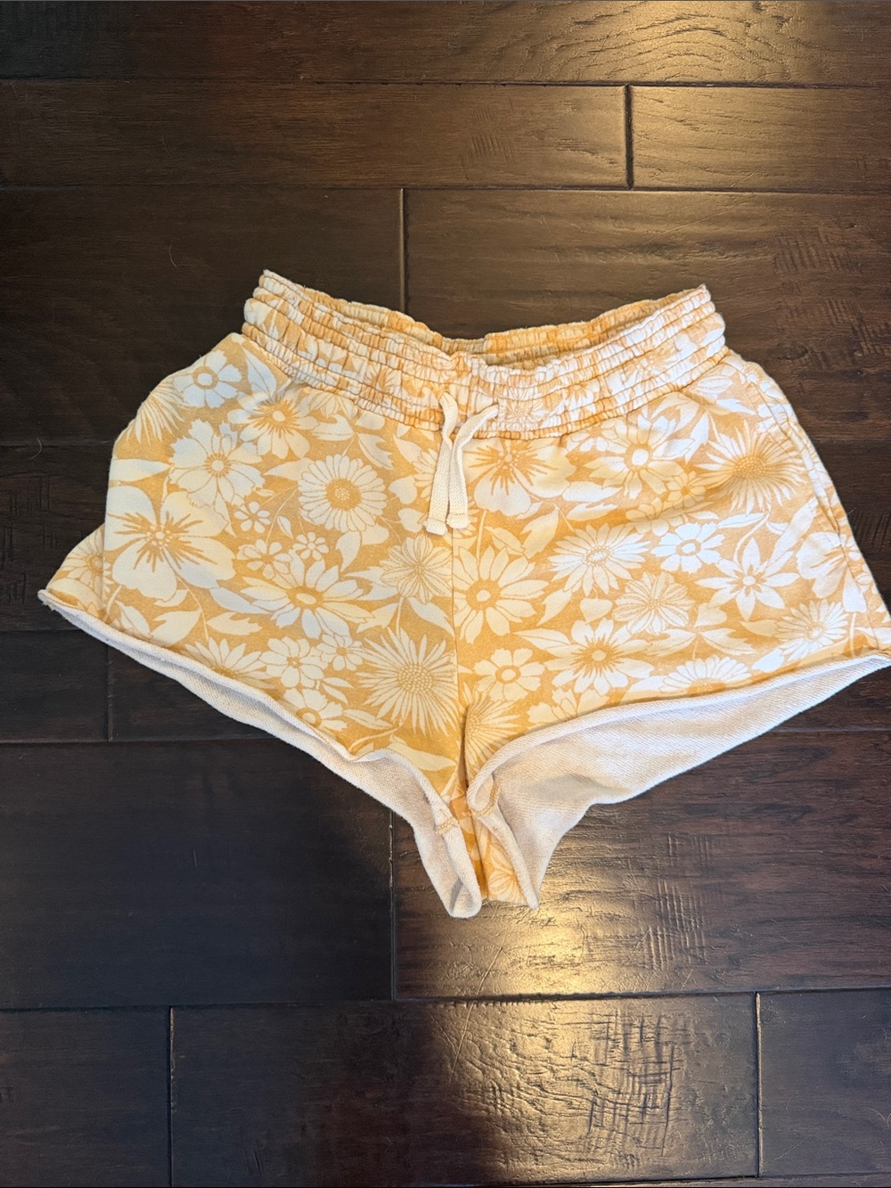 Women's Yellow Floral Lounge Shorts